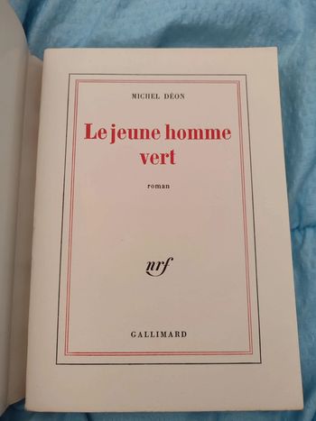 Roman "Le jeune homme vert"- Michel Déon