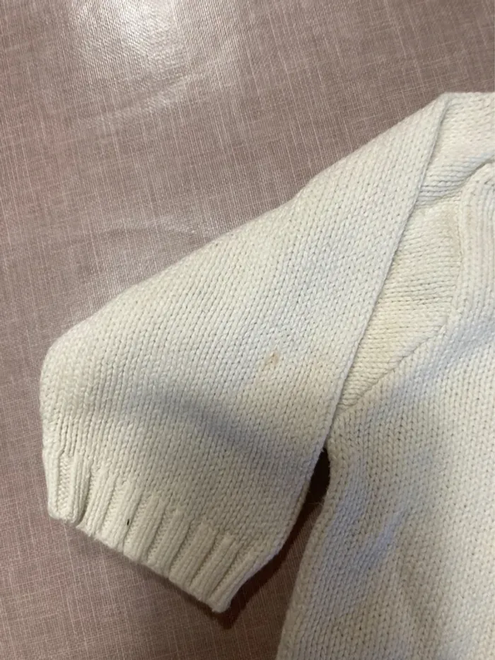 Pull bébé vintage GAP ours tricoté – écru, manches longues – 3/6 mois - photo numéro 2