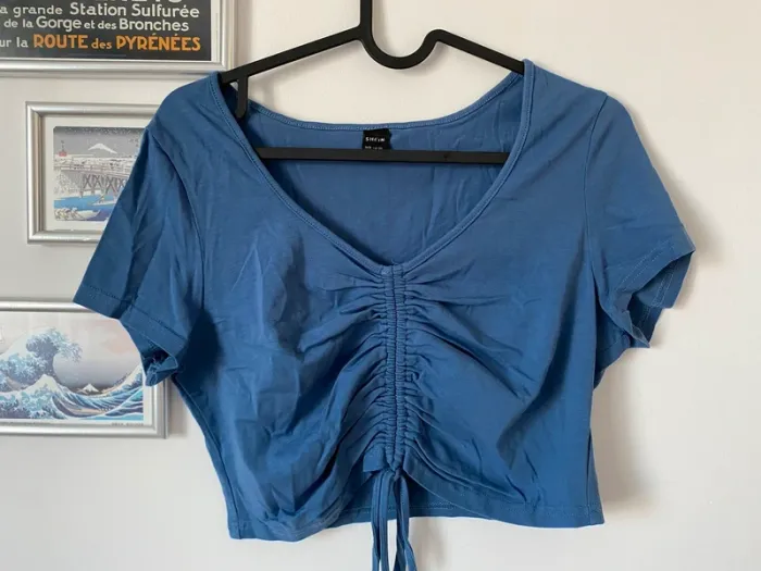 Crop top bleu