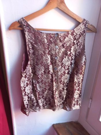 Magnifique haut terra cotta doublé feuilles d'or Taille 40/42