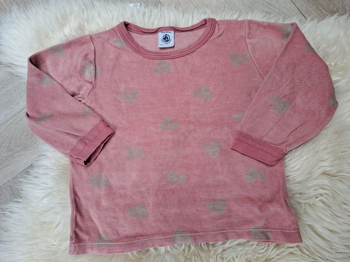 Pyjama Petit Bateau en velours motifs cœurs taille 5 ans - photo numéro 2