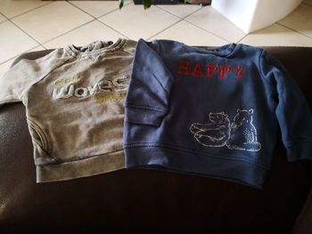 2 sweat-shirt 12 mois