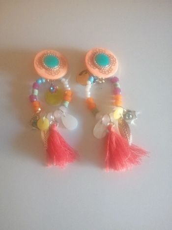 🌸Boucles d'oreilles clips aux couleurs d'été "Ikita" 🌸