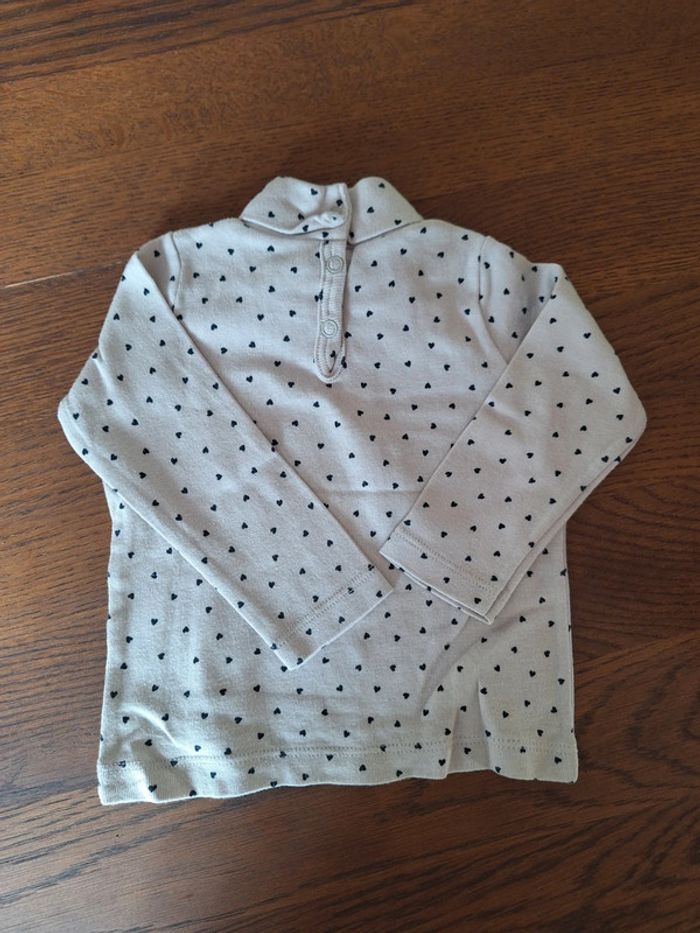Tee Shirt Manches Longues cœur 6 mois - photo numéro 2