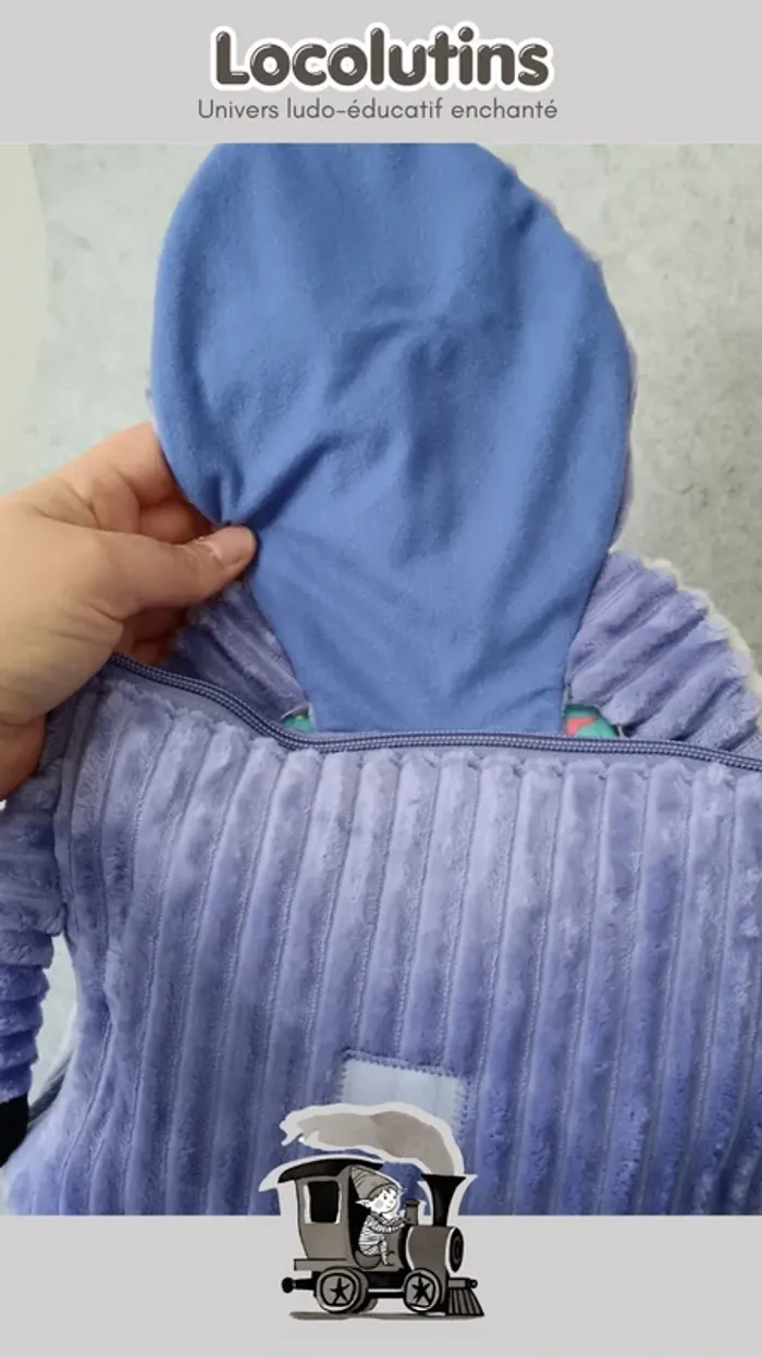 🚂 Sac à dos enfant Déglingos Kiprokos ▪ zèbre licorne violet turquoise - photo numéro 8