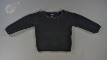 Pull tricot noir argent Kiabi 18 mois 77 – 82 cm fille