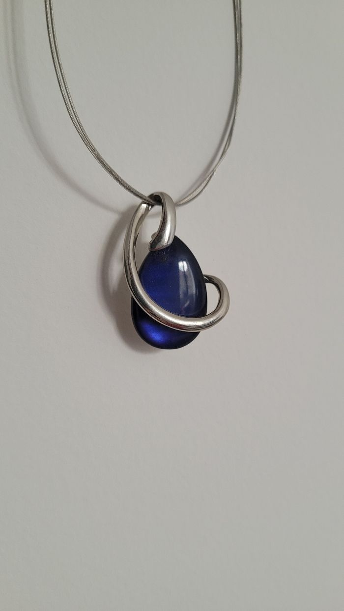 Collier bleu/argenté