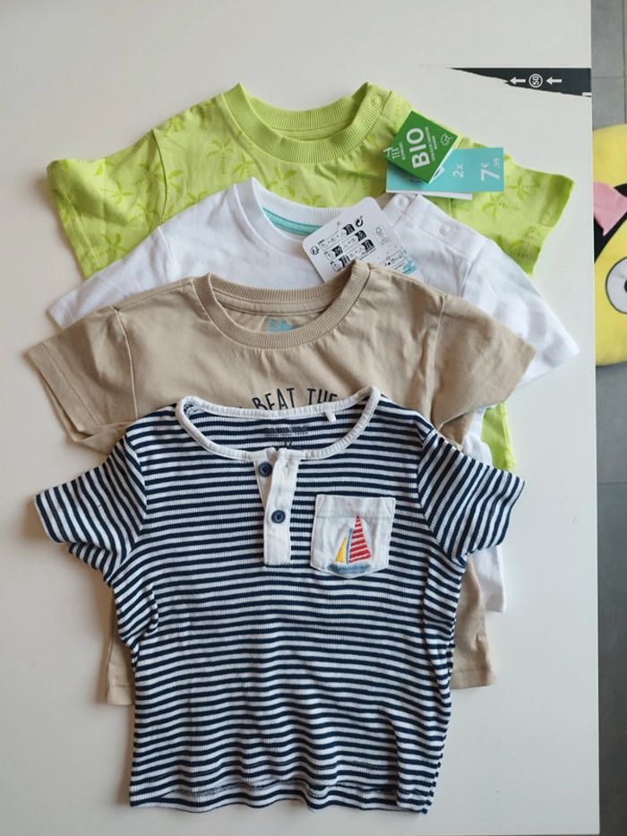 Lot tee-shirt bébé garçon 12 mois - photo numéro 2