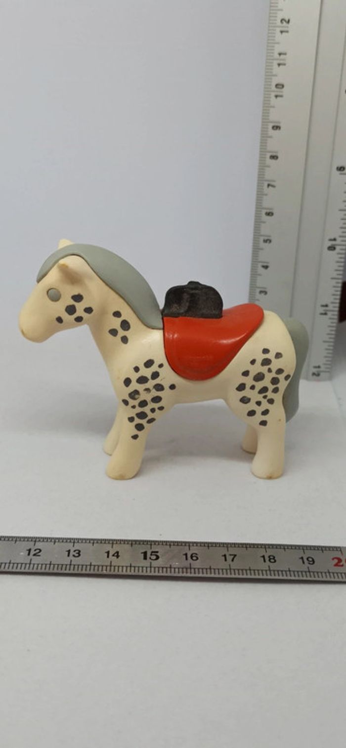 Cheval blanc avec selle marron playmobil 123 - photo numéro 5