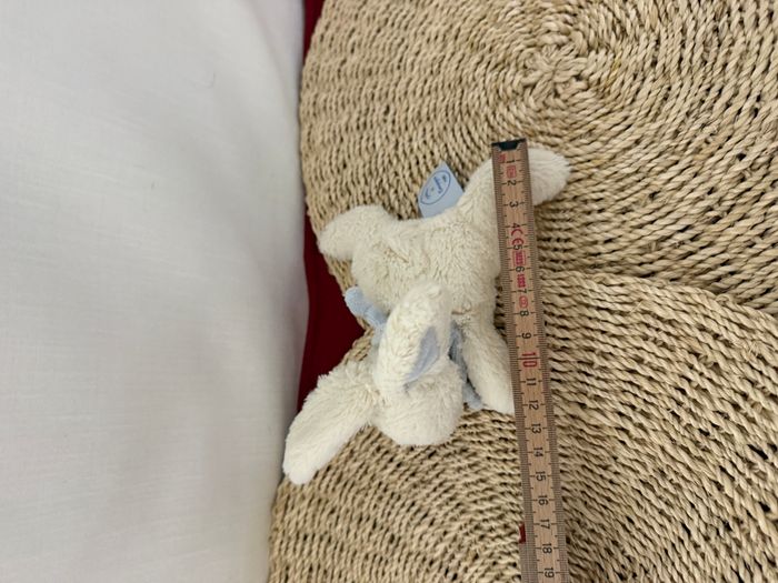 Lapin DOUDOU ET COMPAGNIE "Bonbon" blanc et bleu - photo numéro 2
