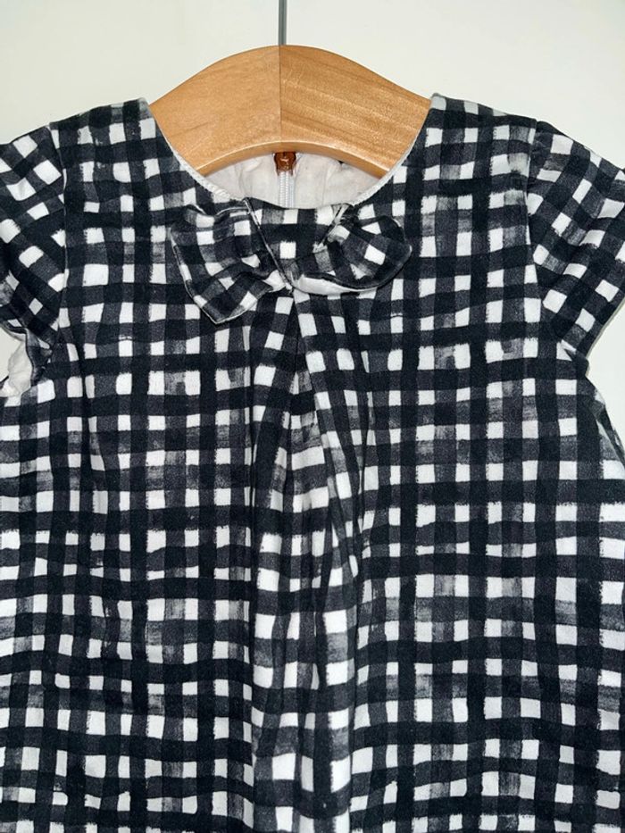 Robe fille noir et blanche jean bourget taille 18 mois 80cm - photo numéro 2