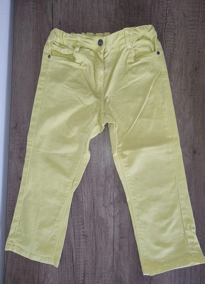 Pantacourt en jean 10 ans Kiabi jaune pâle