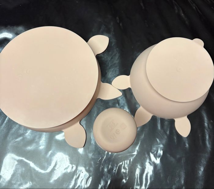 Lot assiette bol et verre en silicone avec ventouse - photo numéro 2