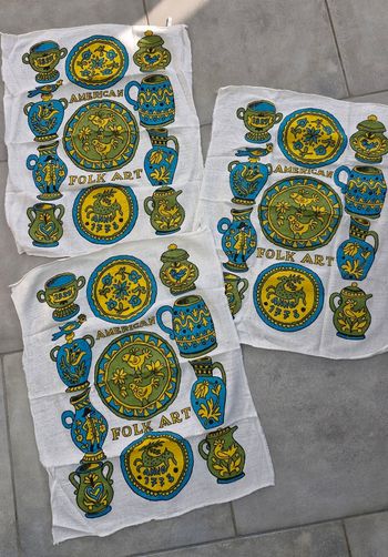 Lot de 3 torchons vintage