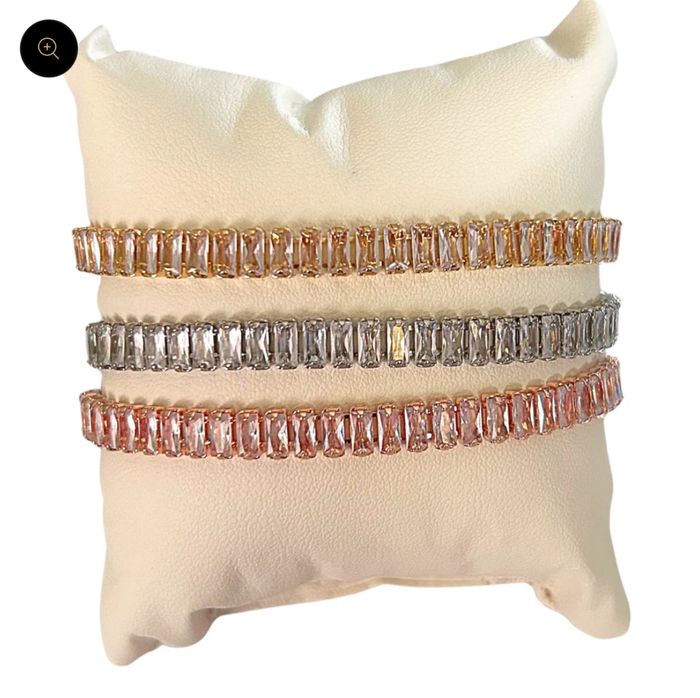 3 bracelets en acier inoxydable strass - photo numéro 2