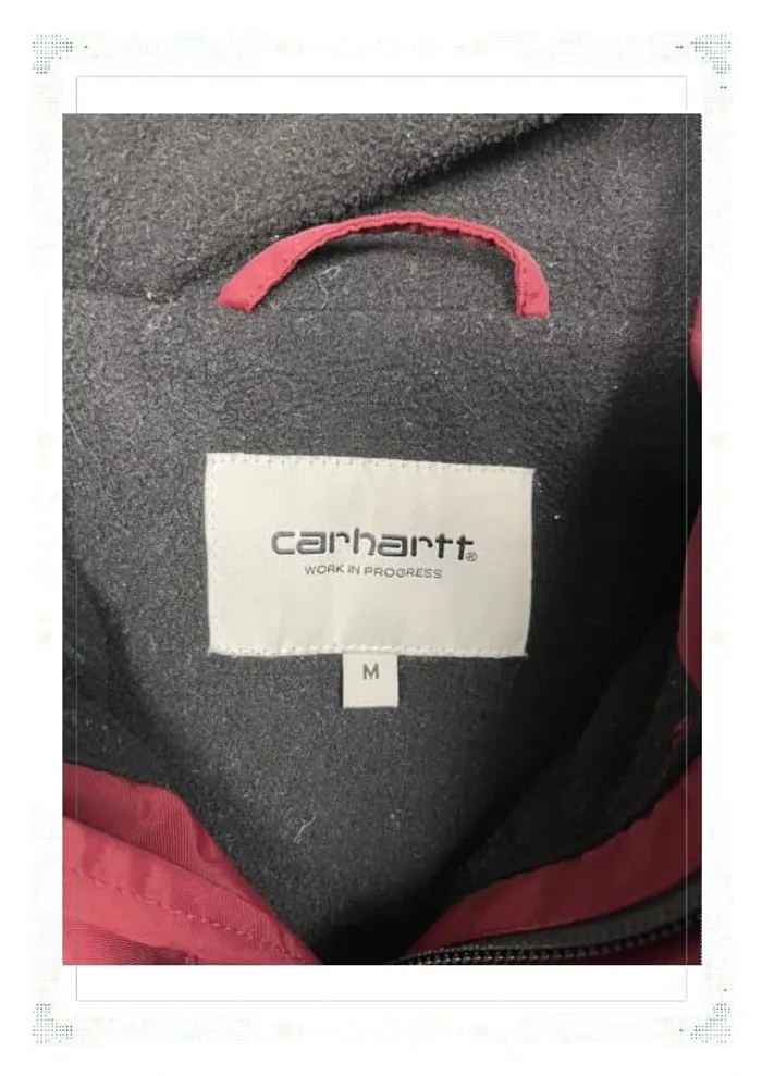 Carhartt imperméable demi-zip bordeaux intérieur polaire pour homme taille M – très bon état - photo numéro 4