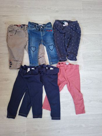 Lot de 6 pantalons et leggings 12 à 18 mois