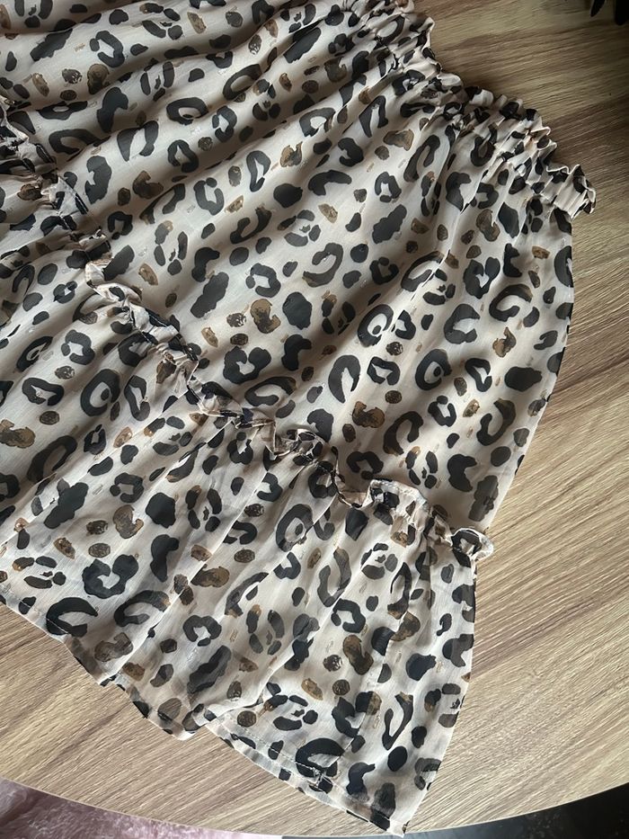 Jupe léopard beige neuve à volants - photo numéro 2