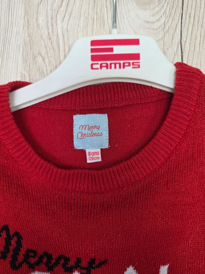 PULL NOËL ROUGE RENNE NEZ ROUGE ET LUNETTE NOIR TAILLE 8ANS MARQUE MERRY CHRISTMAS - photo numéro 5