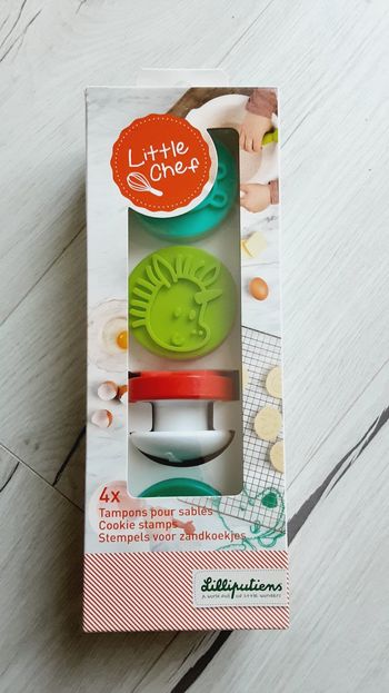Lot 4 tampons de cuisine pour sablés Little chef Lilliputiens Neuf