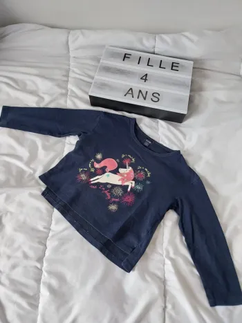 Tee-shirt manche longue fille 4 ans