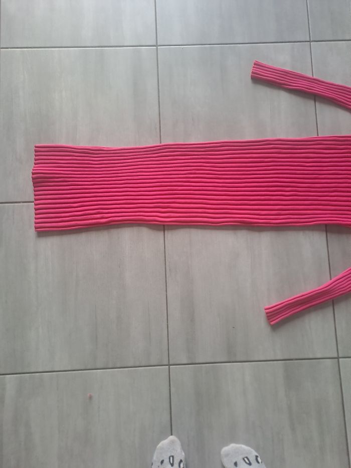 Robe longue moulante rose Zara Taille S - photo numéro 3