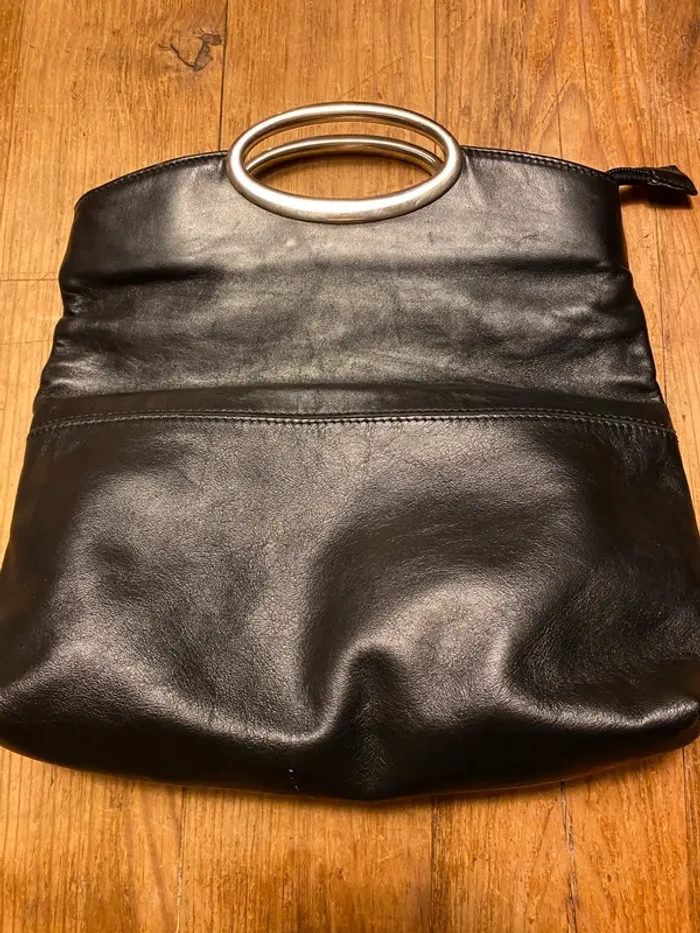 Sac vintage cuir porté main Heyraud - photo numéro 2