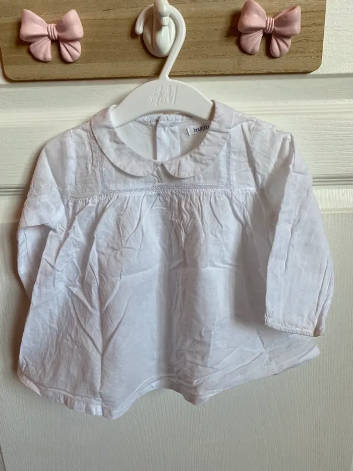 Blouse blanche col Claudine bout’chou