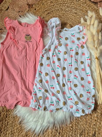 🌸 Lot de 2 combinaison short Orchestra 12 mois