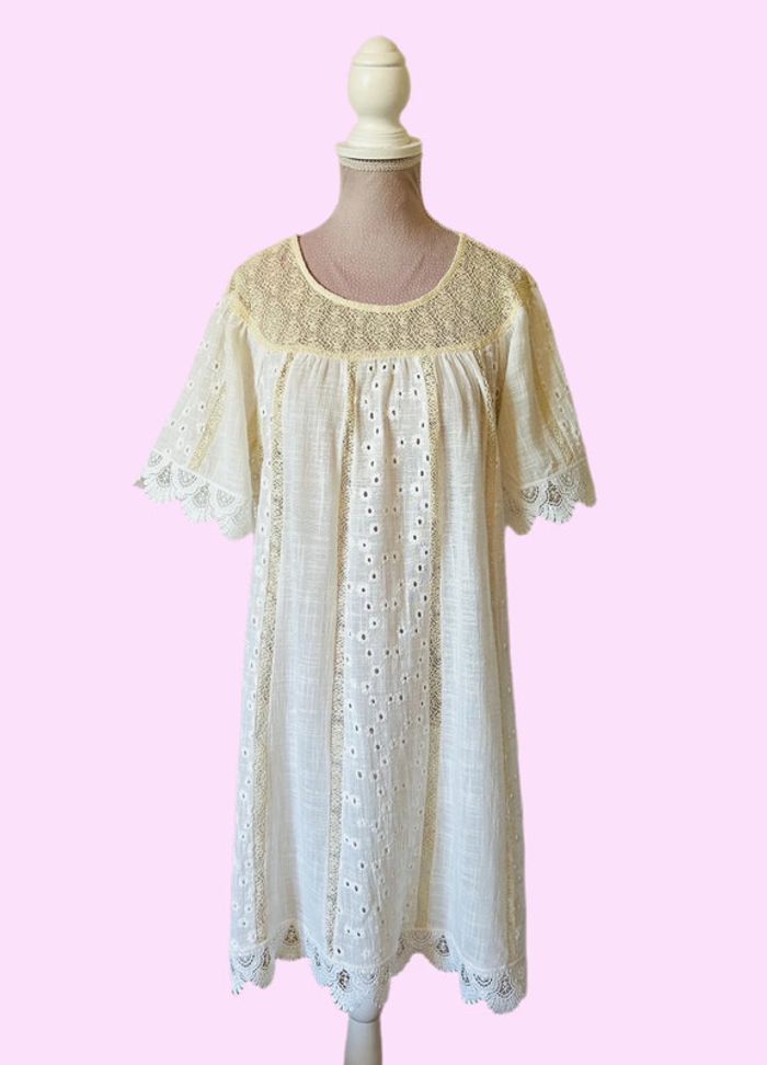 🌸🧚Robe en lin champêtre Bohochic Fairy Cottagecore Whimsical embroidered linen dress🧚🌸 - photo numéro 9