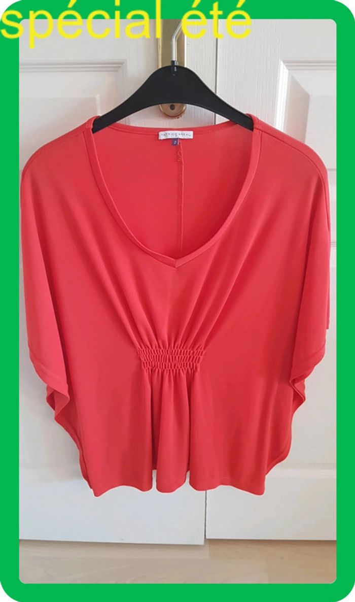 T shirt orange/corail taille 2