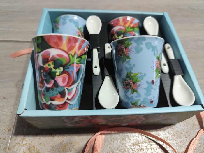 Coffret expresso 4 tasses céramique de qualité - photo numéro 2