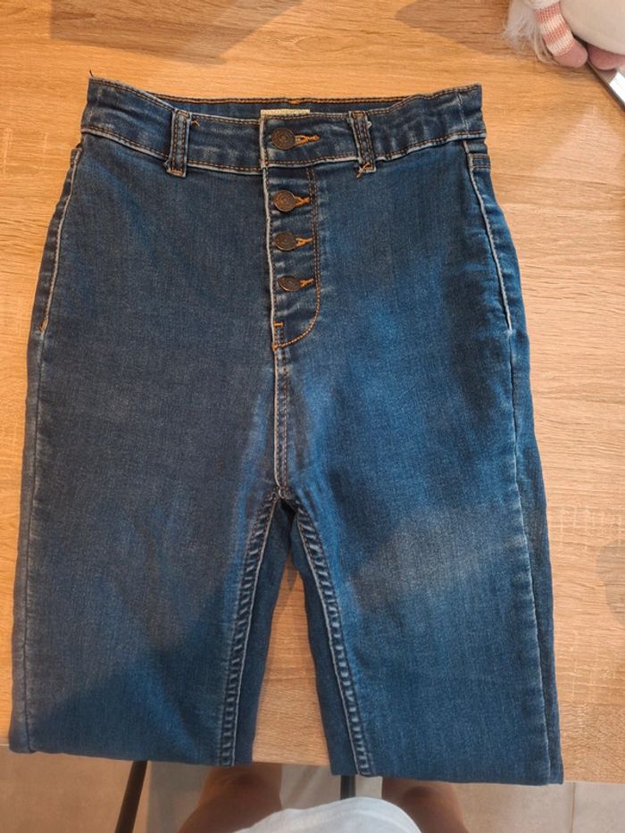 Jean à bouton taille haute skinny slim