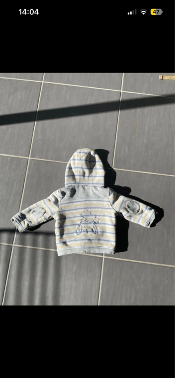 Veste Sergent Major à rayures sweat pull chaud 86cm 18/24mois - photo numéro 5