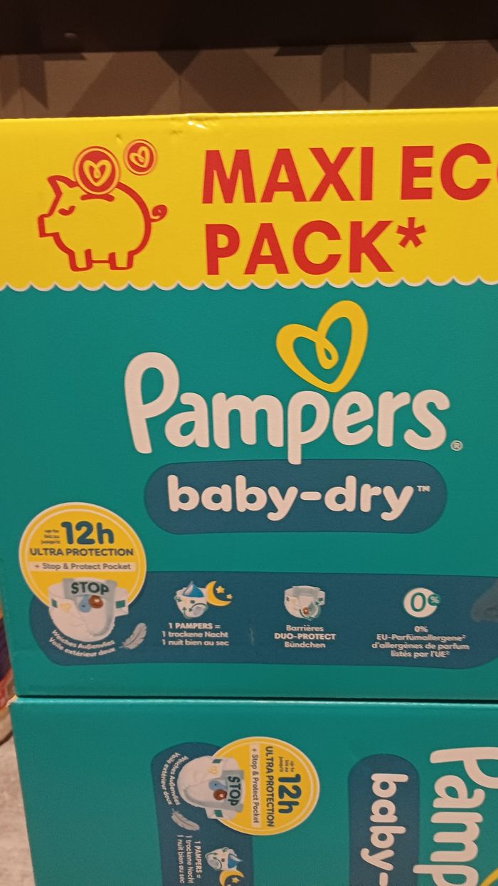 2 carton de couche pampers baby dry taille 6 - photo numéro 3