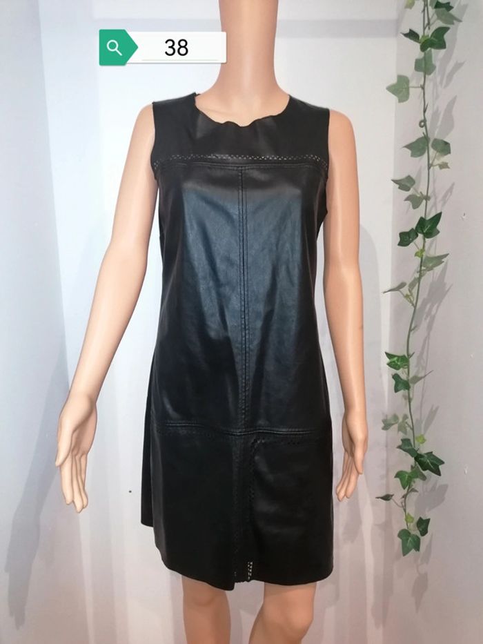 Robe noir Camaïeu polyester enduit 38