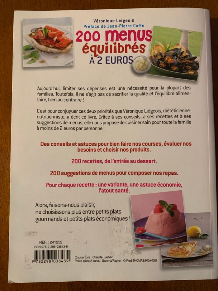 Livre 200menus équilibrés à 2€ - photo numéro 2