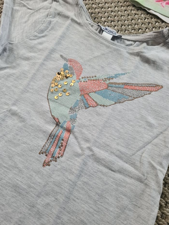 Lot de 3 t-shirts motifs "tropical" manches courtes fille - 6 ans - photo numéro 3