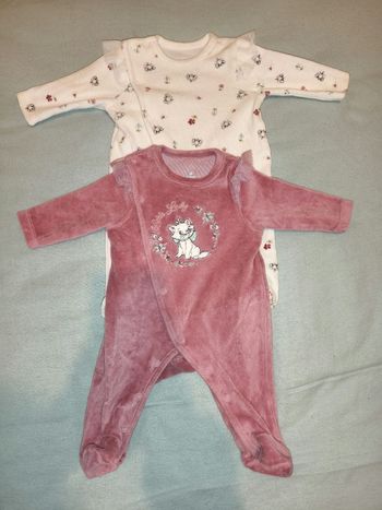 Lot de 2 pyjamas velours 1 mois 