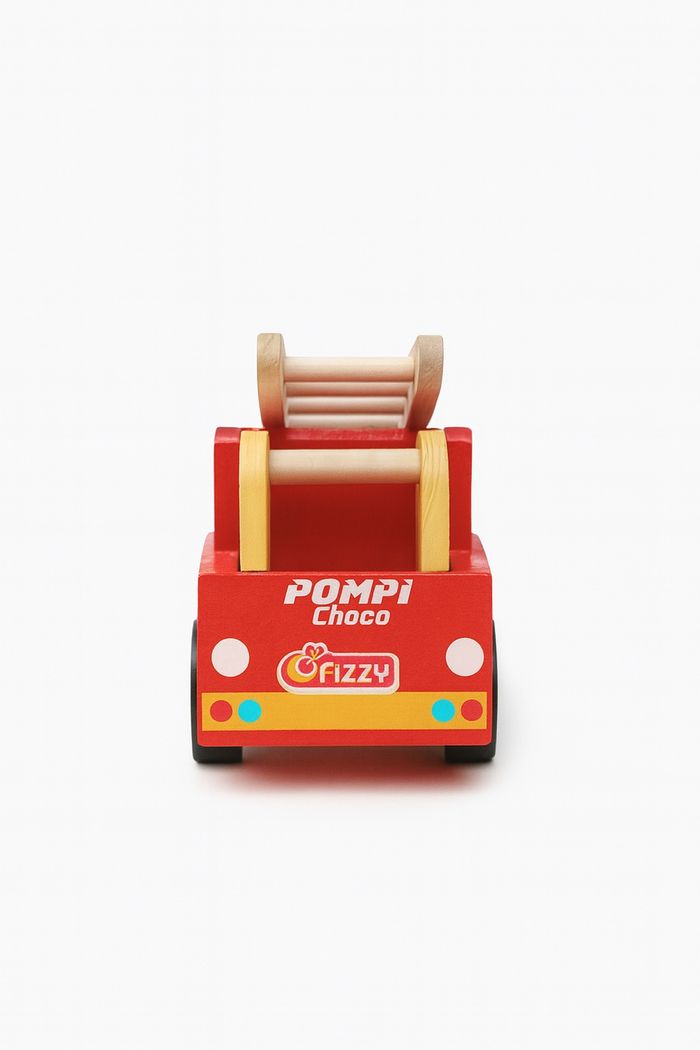 🚒 Camion de Pompier en Bois – Pompier Choco | Jouet Éducatif 18-24 Mois | Très Bon État - photo numéro 3
