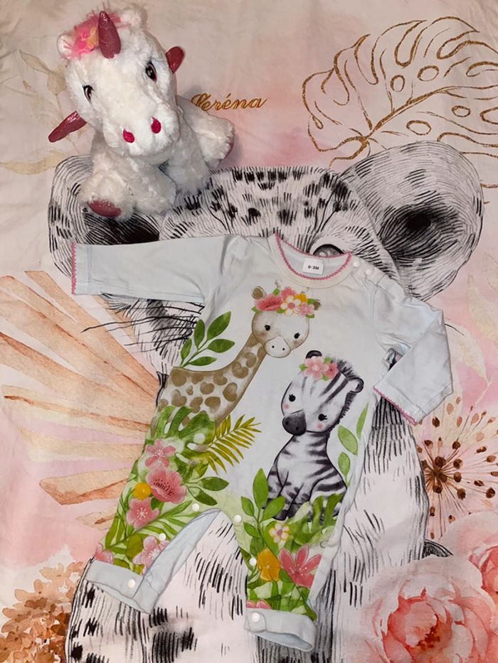 Pyjama léger en coton, taille 0-3 mois, marque Patpat.