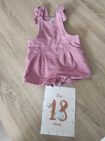 Salopette courte obaïbi bebe fille