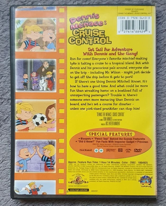 Lot de 4 DVD langue anglaise / Dic Movie Toons - photo numéro 4