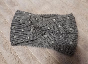 Bandeau laine & perle taille unique neuf