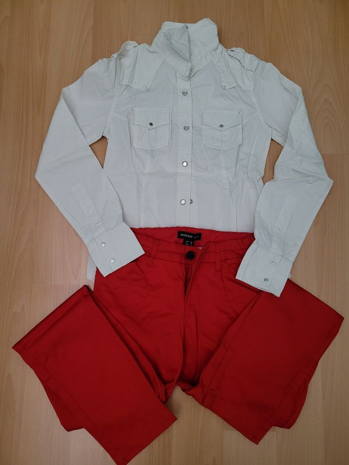Lot chemise blanche manches longues et pantalon
