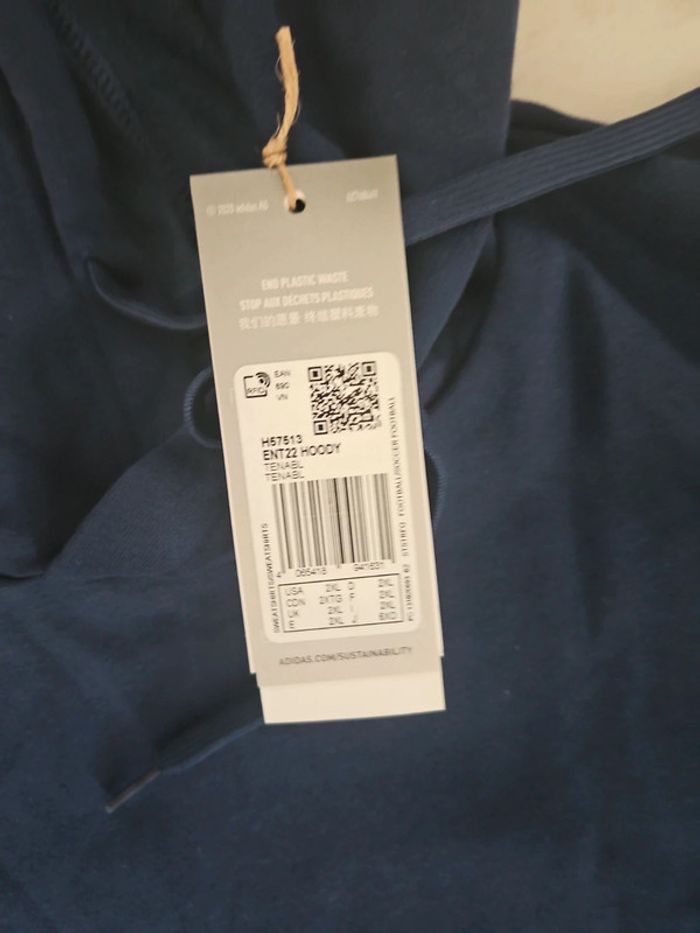 Sweat à capuche/ hoodie bleu marine Adidas Neuf - photo numéro 6