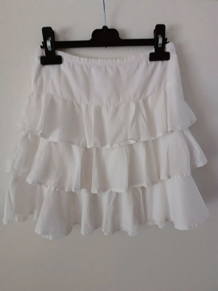 Jupe à volants blanche 10 ans