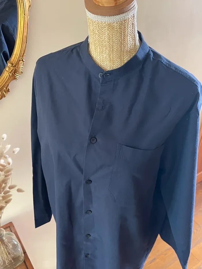 Chemise à Manches Longues - Couleur Bleu Marine - Taille M - photo numéro 8