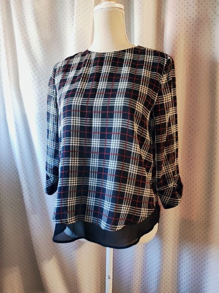 Blouse Mango à carreaux, taille S, TBE!