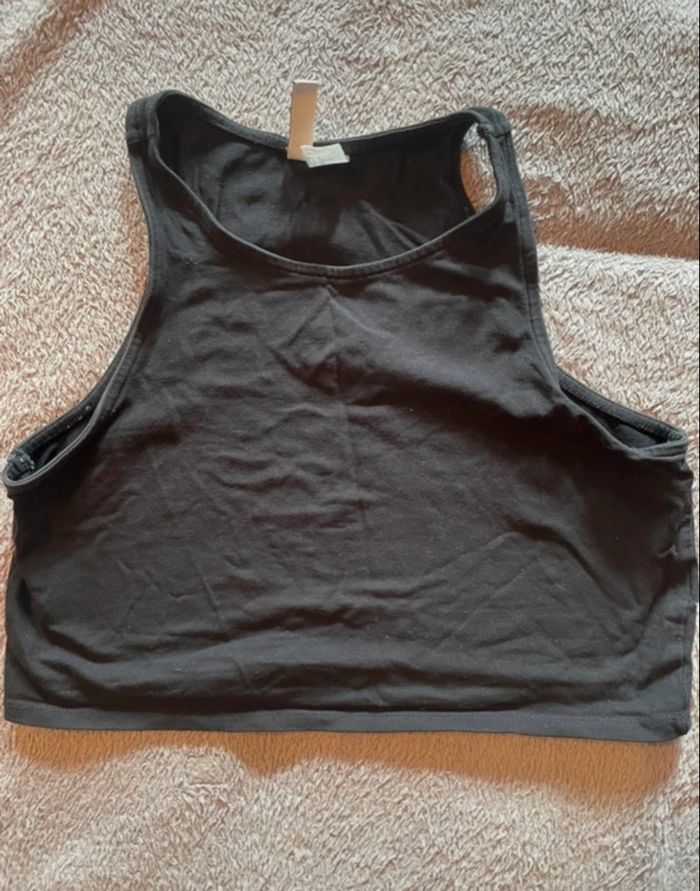 crop top noir H&M - taille M, basique tendance